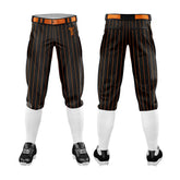 Custom Black Orange Pinestripe Stretch Practice Knickers Baseball Pants